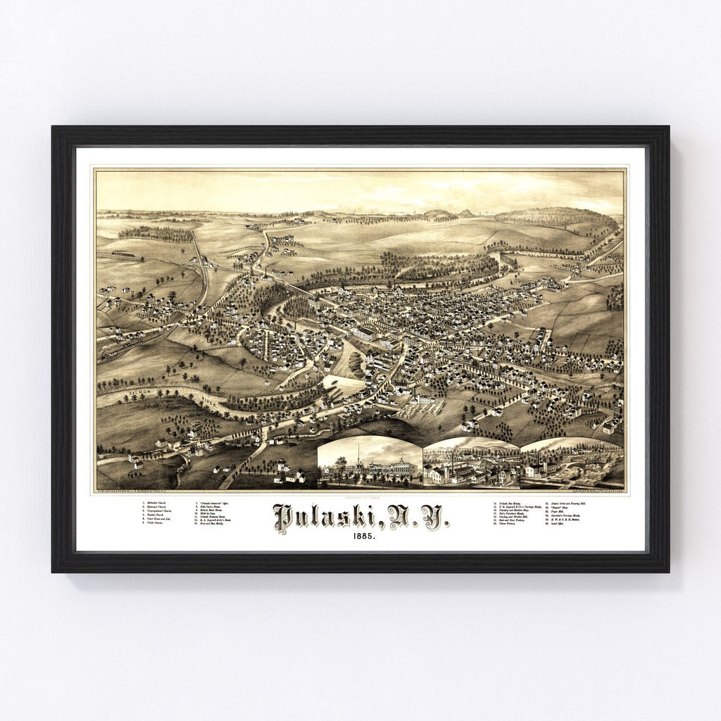 Vintage Map of Pulaski, New York 1885