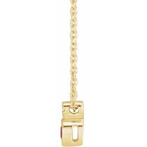 14K Yellow Gold Natural Ruby 16-18" Necklace
