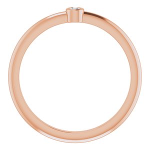 14K Rose Gold .03 CT Rose-Cut Natural Diamond Stackable Ring