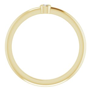 14K Yellow Gold .03 CT Rose-Cut Natural Diamond Stackable Ring