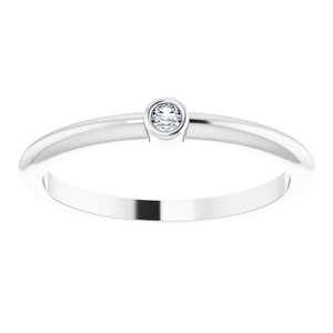Platinum .03 CT Rose-Cut Natural Diamond Stackable Ring