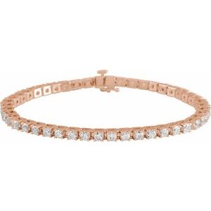 14K Rose Gold 5 CTW Lab-Grown Diamond Line 7 1/4" Bracelet