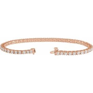 14K Rose Gold 4 CTW Lab-Grown Diamond Line 7 1/4" Bracelet – image 2
