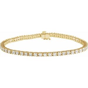 14K Yellow Gold Vermeil 4 CTW Lab-Grown Diamond Line 7 1/4" Bracelet
