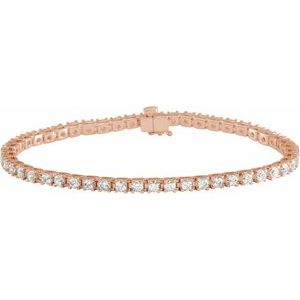14K Rose Gold 3 CTW Lab-Grown Diamond Line 7 1/4" Bracelet