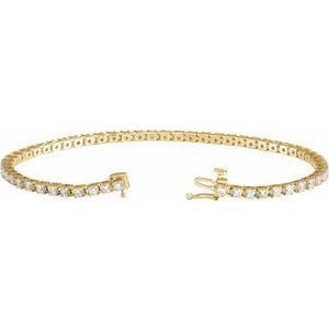14K Yellow Gold Vermeil 3 CTW Lab-Grown Diamond Line 7 1/4" Bracelet – image 2