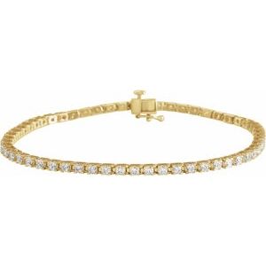 14K Yellow Gold Vermeil 3 CTW Lab-Grown Diamond Line 7 1/4" Bracelet