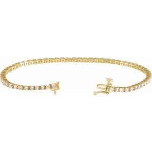 14K Yellow Gold Vermeil 1 CTW Lab-Grown Diamond Line 7 1/4" Bracelet – image 2