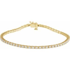 14K Yellow Gold 2 CTW Natural Diamond Line 7 1/4" Bracelet