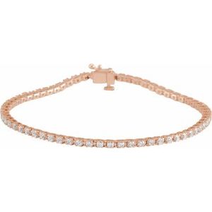 14K Rose Gold 2 CTW Natural Diamond Line 7 1/4" Bracelet