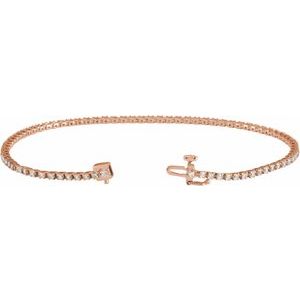 14K Rose Gold 1 CTW Lab-Grown Diamond Line 7 1/4" Bracelet – image 2