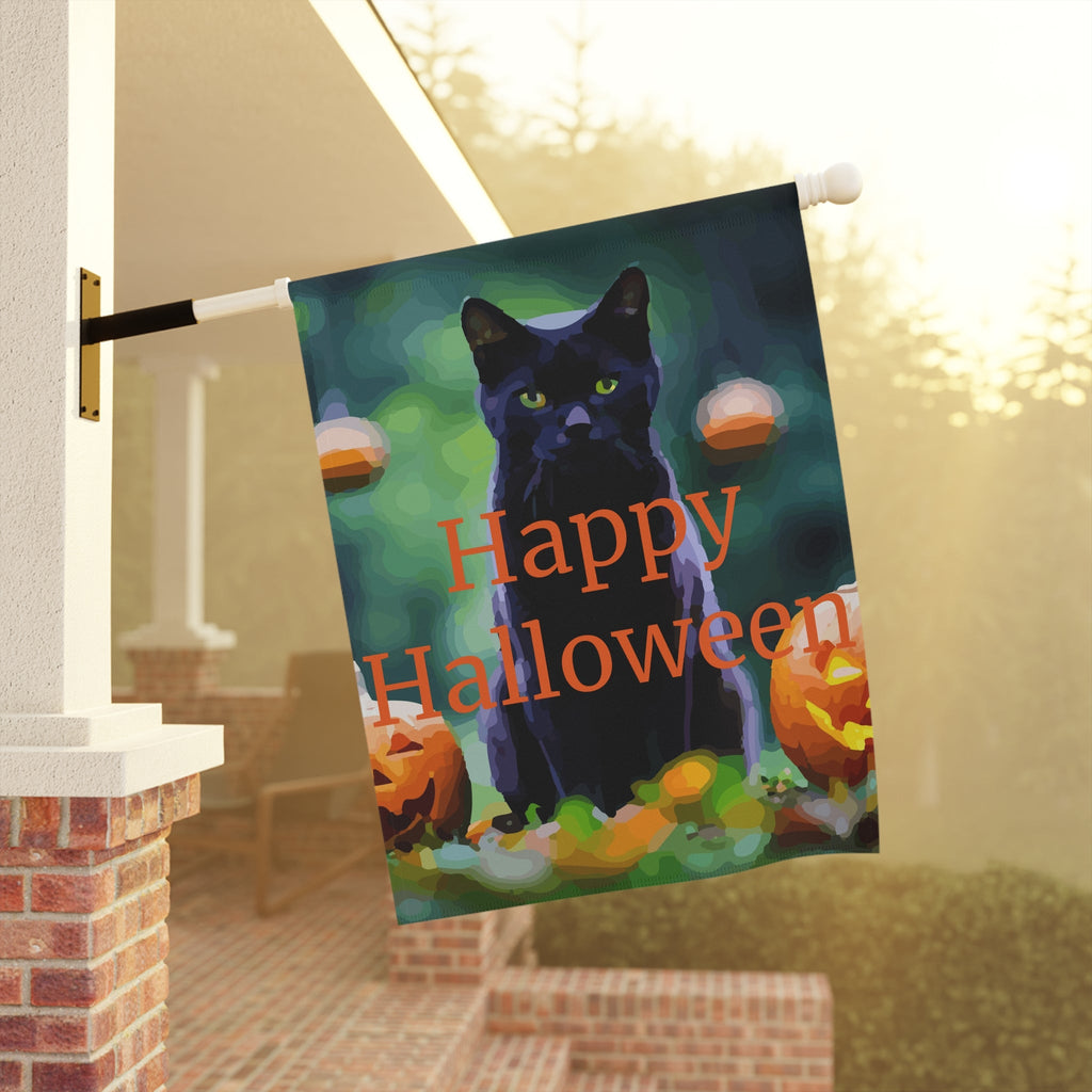 Garden Flag - Happy Halloween Black Cat Outdoor Decor