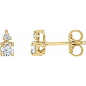 14K Yellow Gold 1/2 CTW Lab-Grown Diamond Earrings