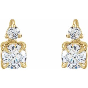 14K Yellow Gold 1/2 CTW Lab-Grown Diamond Earrings – image 2