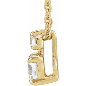 14K Yellow Gold 1/2 CTW Lab-Grown Diamond Claw-Prong 16-18" Necklace
