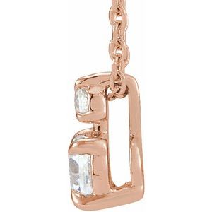 14K Rose Gold 1/2 CTW Lab-Grown Diamond Claw-Prong 16-18" Necklace