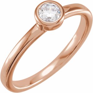 14K Rose Gold 1 CT Lab-Grown Diamond Bezel-Set Ring