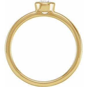 14K Yellow Gold 1/4 CT Lab-Grown Diamond Bezel-Set Ring