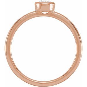 14K Rose Gold 1/2 CT Lab-Grown Diamond Bezel-Set Ring