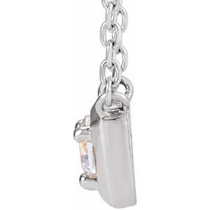 Sterling Silver 1/10 CT Natural Diamond Solitaire 18" Necklace