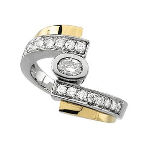 14K White/Yellow Gold 3/4 CTW Natural Diamond Ring