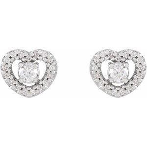 14K White Gold 1/3 CTW Natural Diamond Heart Earrings – image 2