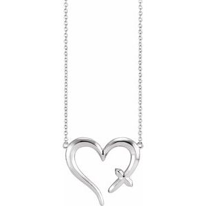 Cross & Heart Necklace or Center