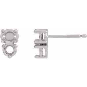 Platinum Two-Stone Earring Mounting