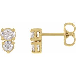 14K Rose Gold 1/2 CTW Natural Diamond Two-Stone Earrings – image 3