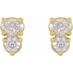 14K White Gold Two-Stone Earring Mounting – image 3