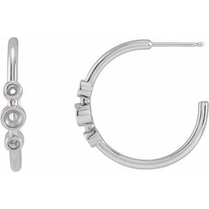 Bezel-Set Hoop Earrings