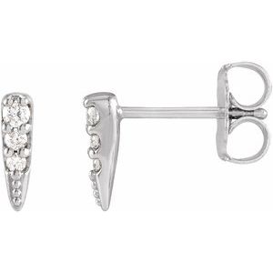 14K White Gold .07 CTW Natural Diamond Spike Earrings