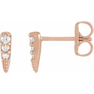 14K Rose Gold .07 CTW Natural Diamond Spike Earrings