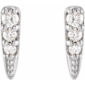 14K White Gold .07 CTW Natural Diamond Spike Earrings – image 2