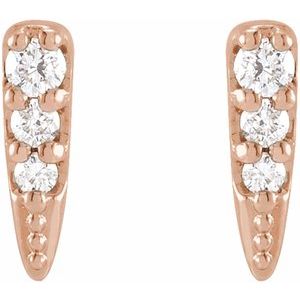 14K Rose Gold .07 CTW Natural Diamond Spike Earrings
