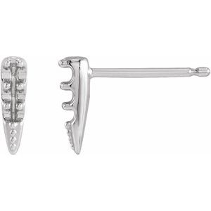 14K White Gold Spike Earring Mounting