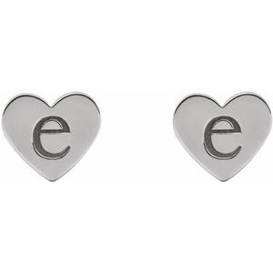 Engravable Heart Stud Earrings