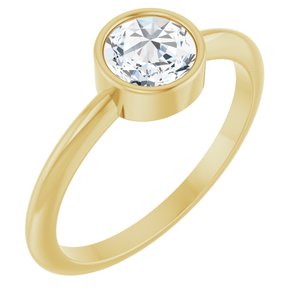14K Yellow Gold 3/4 CT Rose-Cut Natural Diamond Stackable Ring