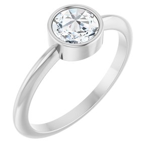 14K White Gold 3/4 CT Rose-Cut Natural Diamond Stackable Ring