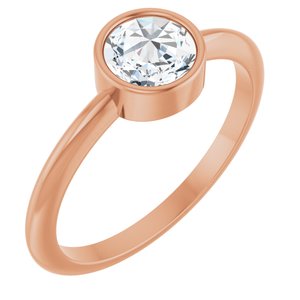 14K Rose Gold 3/4 CT Rose-Cut Natural Diamond Stackable Ring