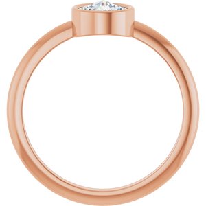 14K Rose Gold 3/4 CT Rose-Cut Natural Diamond Stackable Ring