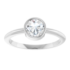 Sterling Silver 3/4 CT Rose-Cut Natural Diamond Stackable Ring