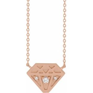 14K Rose Gold .07 CTW Natural Diamond 18" Necklace