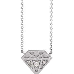 Sterling Silver .07 CTW Natural Diamond 18" Necklace