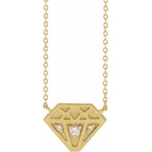 14K Yellow Gold .07 CTW Natural Diamond 16" Necklace