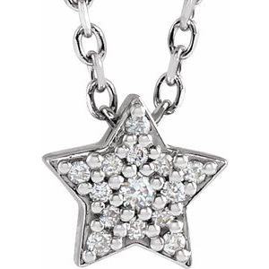 Platinum .04 CTW Natural Diamond Star 16-18" Necklace