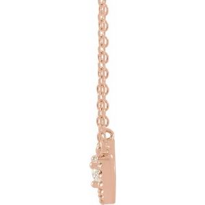 14K Rose Gold 3.4 mm Round 1/5 CTW Natural Diamond 16" Necklace