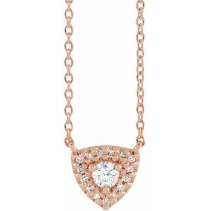 14K Rose Gold 3 mm Round 1/6 CTW Natural Diamond 16" Necklace