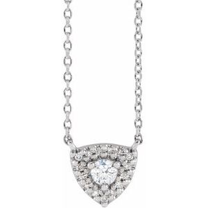 14K White Gold 4.1 mm Round 1/3 CTW Natural Diamond 16" Necklace