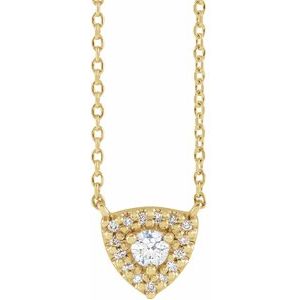 14K Yellow Gold 3.4 mm Round 1/5 CTW Natural Diamond 16" Necklace